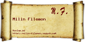 Milin Filemon névjegykártya